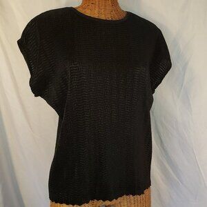 Ladies Kim Rogers Black Textured Top - M